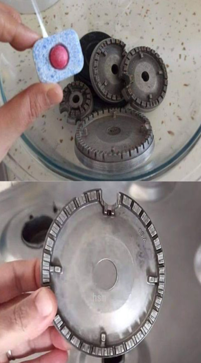 How to clean stove burners with dishwasher tablets