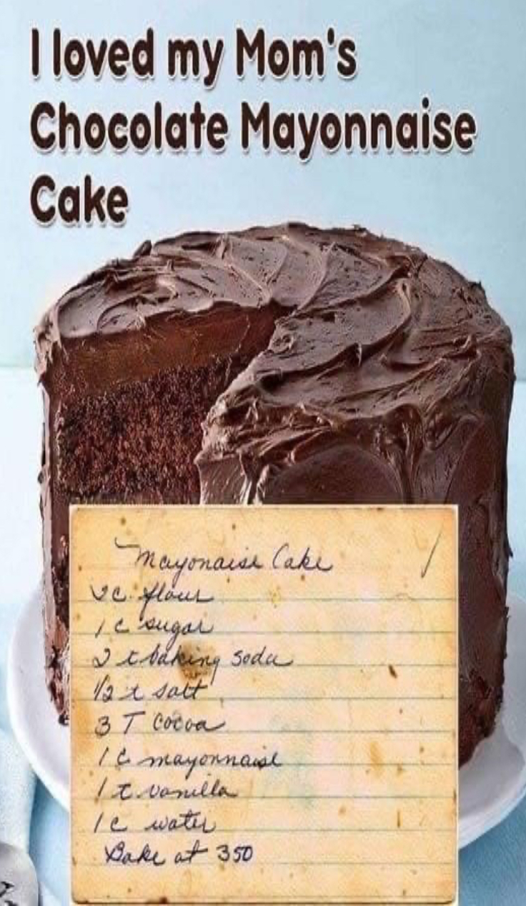 Easy Chocolate Mayonnaise Cake