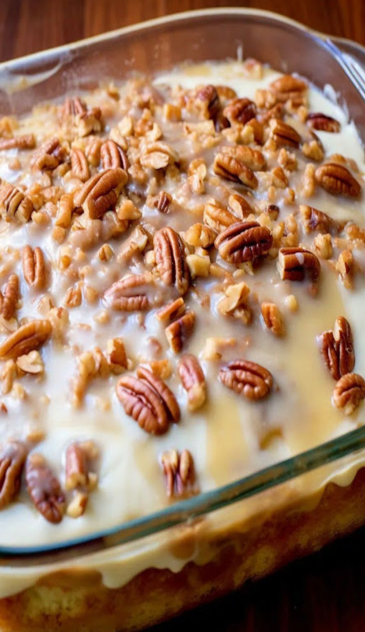 BUTTER PECAN PRALINE POKE CAKE