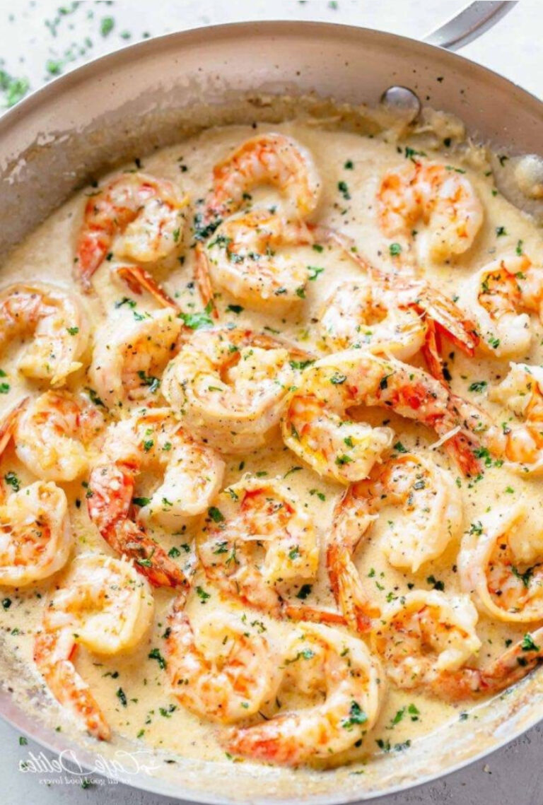Creamy Garlic Shrimp with Parmesan