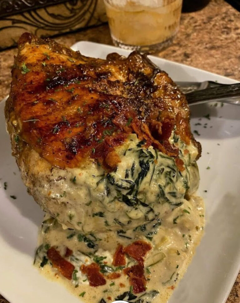 CHICKEN BREAST STUFFED WITH HOT BACON,SPINACH